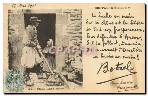 Cartes postales Folklore Botrel Bretagne Vieux Celte Finistere