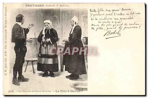 Cartes postales Folklore Botrel Bretagne Les chansons de Botrel illustrees La fille a marier