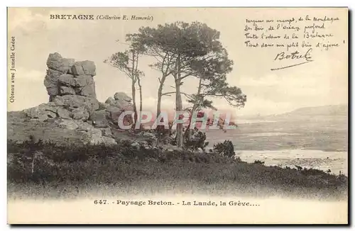 Ansichtskarte AK Botrel Paysage Breton La lande la greve