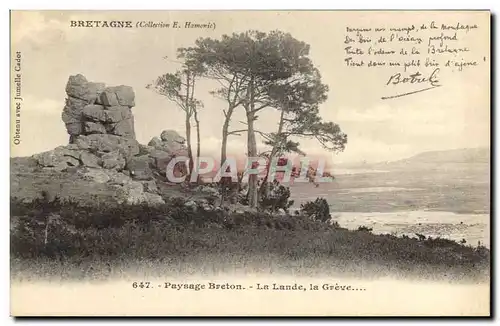 Cartes postales Botrel Paysage Breton La lande la greve