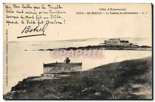 Cartes postales Botrel St malo Le tombeau de Chateaubriand