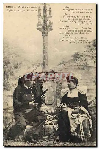 Cartes postales Folklore Botrel Doric et Lena Idylle en vers