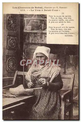 Cartes postales Folklore Botrel Les chansons de Botrel illustrees Le voeu a St Yves