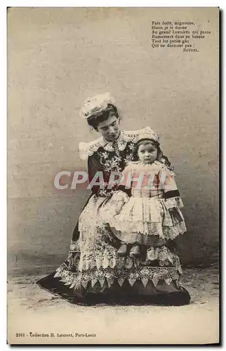 Cartes postales Folklore Botrel Femme Enfant