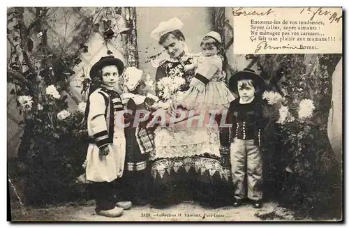 Cartes postales Folklore Botrel Femme Enfants