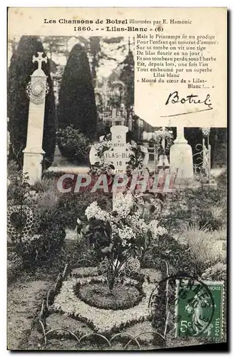 Cartes postales Botrel Lilas Blanc