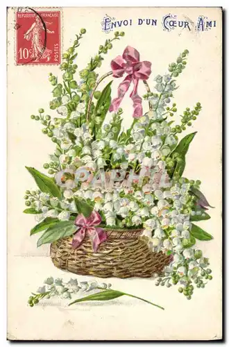 Cartes postales Fantaisie Fleurs Muguet