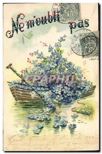 Cartes postales Fantaisie Fleurs Bateau