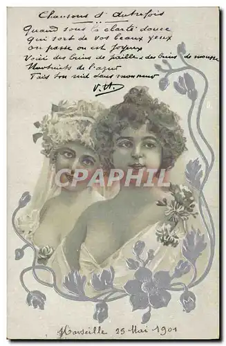 Cartes postales Fantaisie Fleurs Femmes