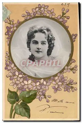 Cartes postales Fantaisie Fleurs Femme