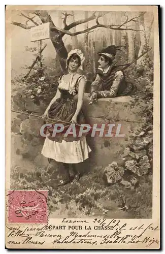 Cartes postales Femme Depart pour la Chasse