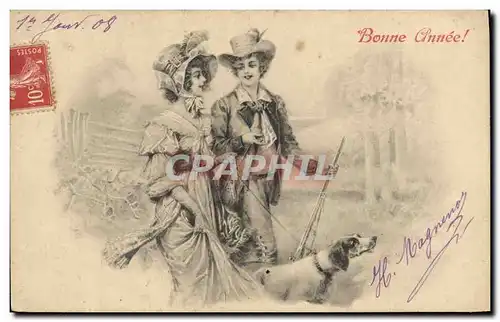Cartes postales Chasse Femme Chien