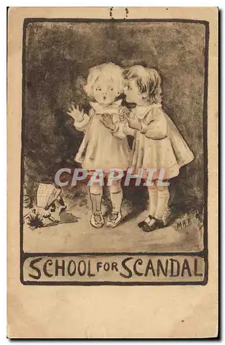 Cartes postales Fantaisie Illustrateur Enfants School for scandal