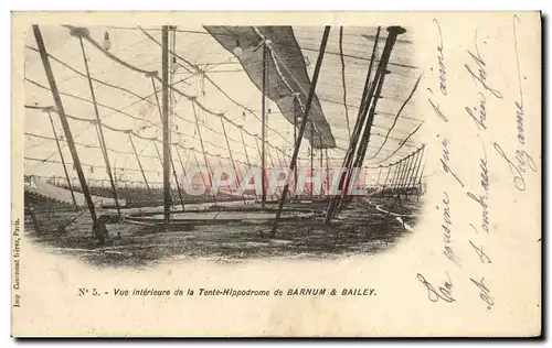 Cartes postales Cirque Vue interieure de la tente hippodrome de Barnum & Bailey