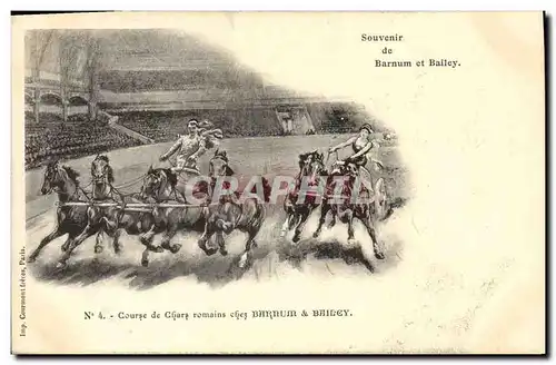 Cartes postales Cirque Course de chars romains chez Barnum & Bailey