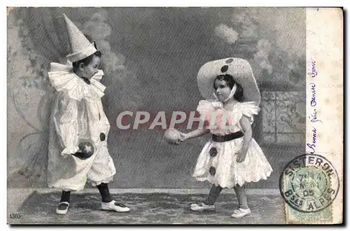 Cartes postales Cirque Enfants Pierrot