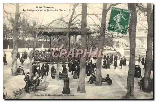 Cartes postales Kiosque Rennes La musique du 41eme au Jardin des plantes