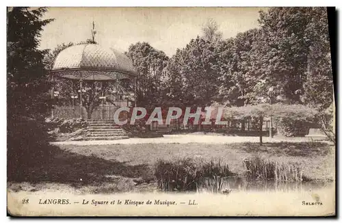 Ansichtskarte AK Langres Le square et le Kiosque a musique