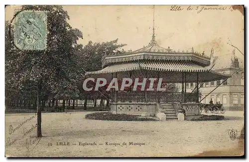 Ansichtskarte AK Kiosque de musique Esplanade Lille