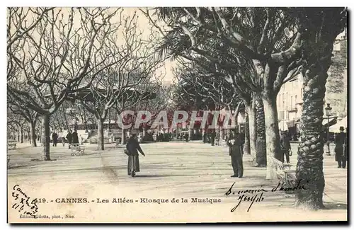 Cartes postales Kiosque de la musique Les allees Cannes