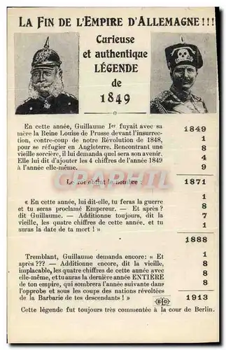 Cartes postales Militaria La fin de l&#39Empire d&#39Allemagne