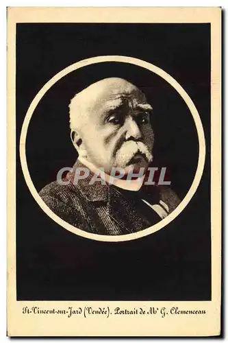 Cartes postales Militaria St Vincent sur Jard Portrait de Mr G Clemenceau