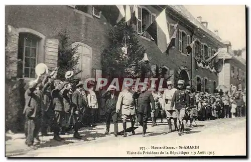 Cartes postales Militaria Haute Alsace St Amarin Visite du President de la Republique