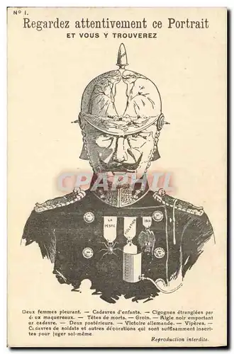 Cartes postales Militaria Regardez attentivement ce portrait