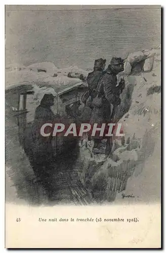 Ansichtskarte AK Militaria Une nuit dans la tranchee 23 novembre 1914