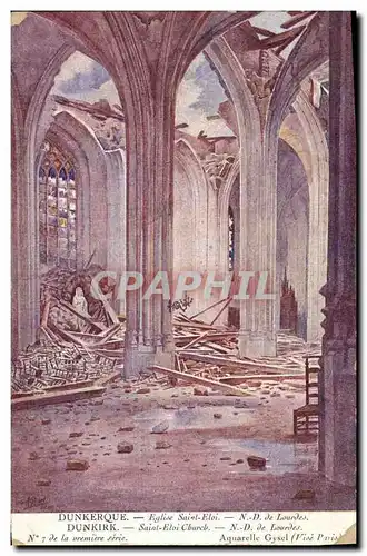 Cartes postales Militaria Dunkerque Eglise Saint Eloi ND de Lourdes