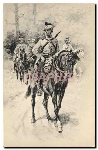 Cartes postales Militaria Officier a cheval