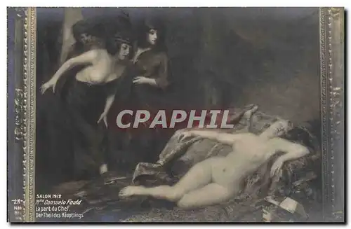 Ansichtskarte AK Erotique Salon 1912 Mme Consuelo Fould La part du chef