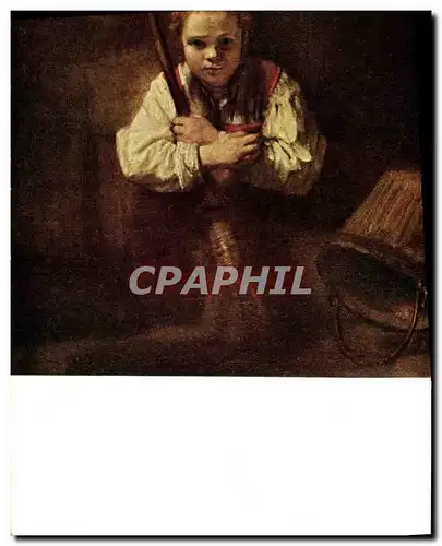 Cartes postales A girl with a Broom Rembrandt Mellon Collection