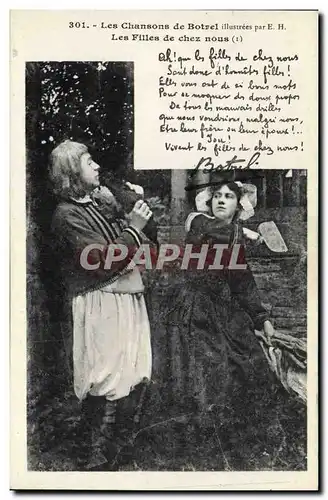 Cartes postales Folklore Botrel Les chansons de Botrel illustrees Les filles de chez nous