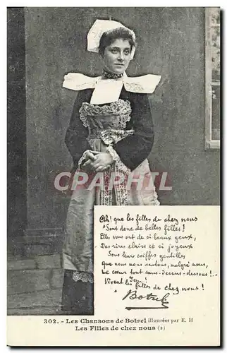 Cartes postales Folklore Botrel Les chansons de Botrel illustrees Les filles de chez nous