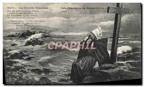 Cartes postales Folklore Botrel Les chansons de Botrel illustrees La cruelle berceuse