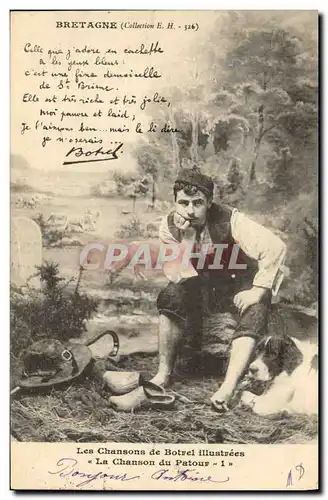 Cartes postales Folklore Botrel Les chansons de Botrel illustrees La chanson du patour Chien