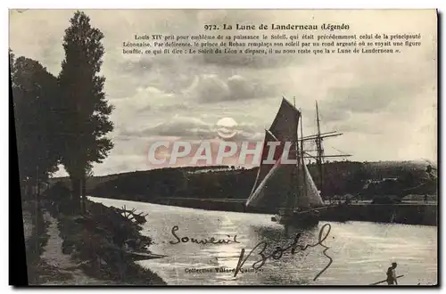 Cartes postales Folklore Botrel La lune de Landerneau Bateau