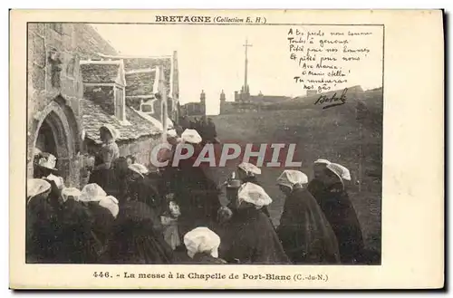 Cartes postales Folklore Botrel Bretagne La messe a la chapelle de Port Blanc