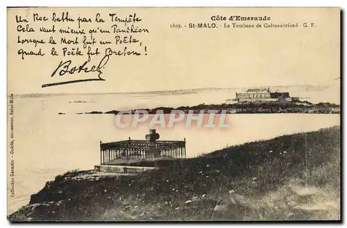 Cartes postales Botrel St Malo Le tombeau de Chateaubriand