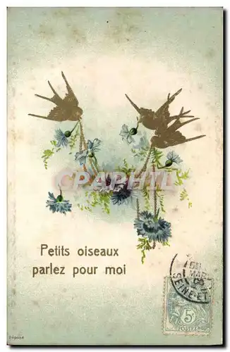 Cartes postales Fantaisie Fleurs Oiseaux