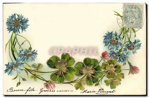 Cartes postales Fantaisie Fleurs Trefles