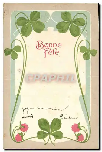 Cartes postales Fantaisie Fleurs Trefles