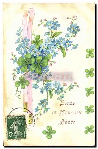 Cartes postales Fantaisie Fleurs Trefles