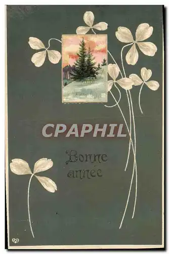 Cartes postales Fantaisie Fleurs Bonne annee