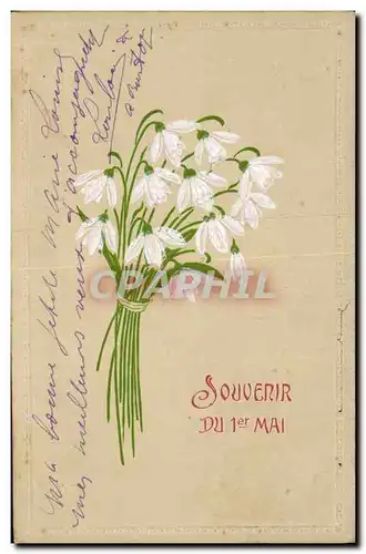 Cartes postales Fantaisie Fleurs Souvenir du 1er Mai