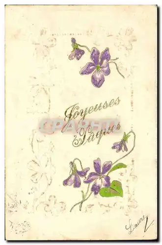 Cartes postales Fantaisie Fleurs Paques