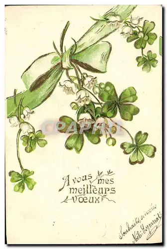 Cartes postales Fantaisie Fleurs Trefles