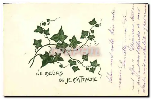 Cartes postales Fantaisie Fleurs Je meurs ou je m&#39attache