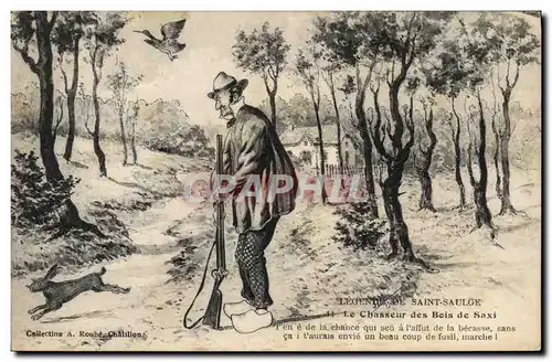 Cartes postales Chasse Legende de Saint Saulge Le chasseur des Bois de Saxi